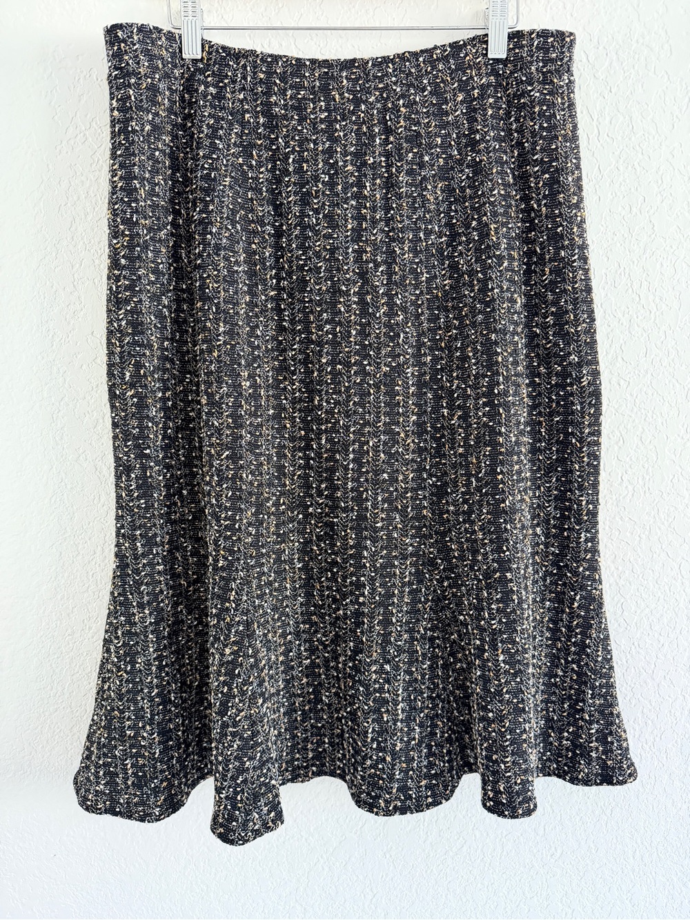 St. John Classic Black multicolor Tweed A-Line Skirt